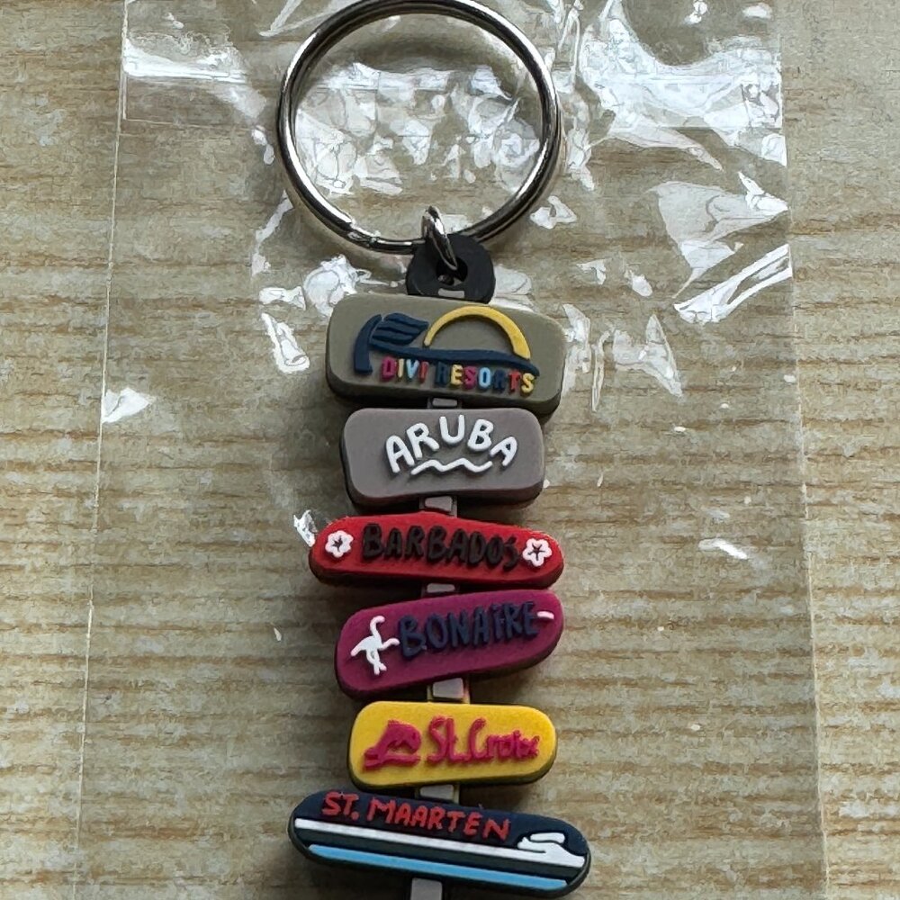🏝️ Divi Resorts Caribbean Islands Souvenir Keyring - New in Packaging 🏝️